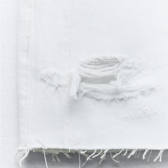 Zara RIPPED TRF DENIM Jean MINI SKIRT White Size S NEW - Picture 14 of 14